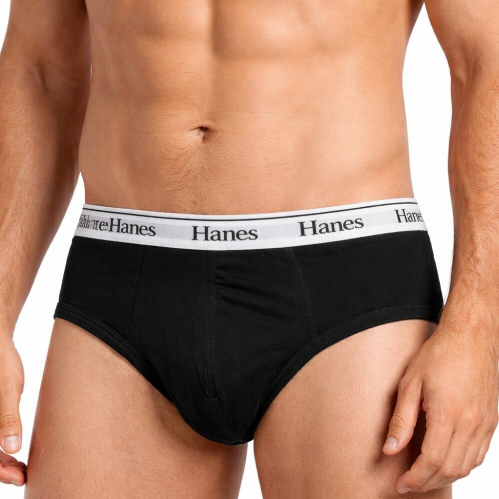 Hanes Originals Men’s Black Briefs - Size 2XL (New with Tags)